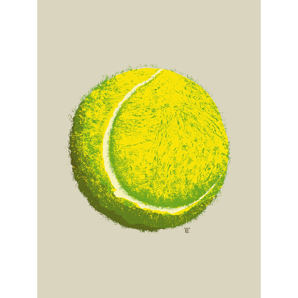 modern tennis ball art print poster