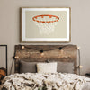 cool basketball net art print in teen boy's room