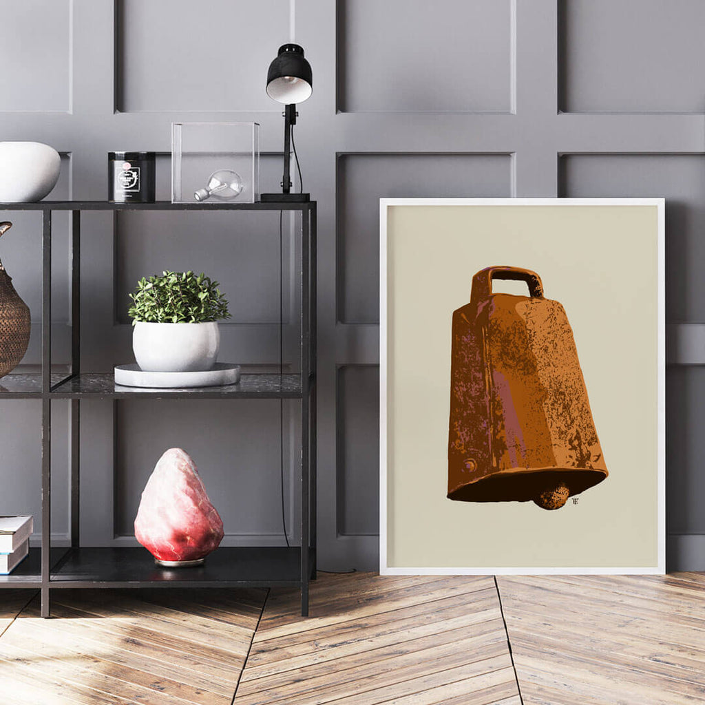 cowbell art print in game day house