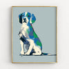 blue beagle art print