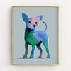 blue chihuahua art print