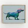 blue dachshund art in frame