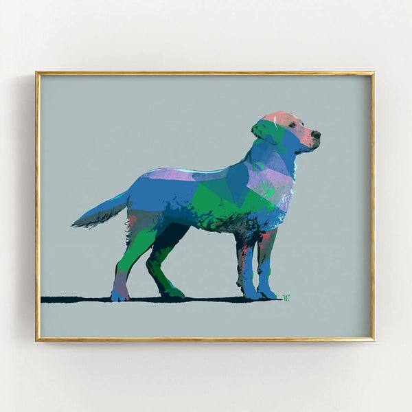 blue labrador retriever art print