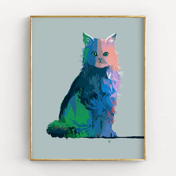 blue persian cat art print