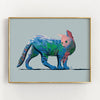 blue tabby cat art print