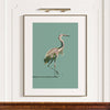 heron painting in traditional home