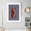 red kayak modern art print poster