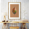 modern beech leaf poster in frame