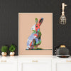 cool rabbit poster print in black kitchen