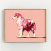 pink australian shepherd art print