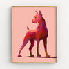 pink boxer dog art print