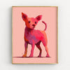 pink chihuahua art print