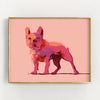 pink french bulldog art print