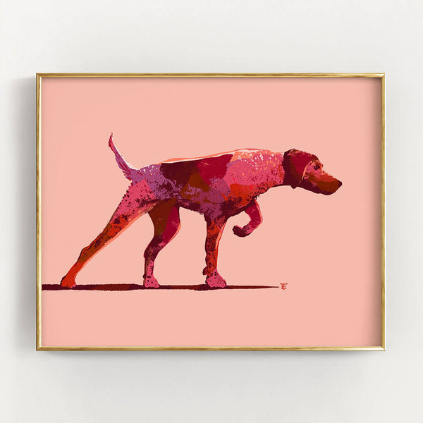 pink german shorthaired pointer print