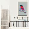 colorful chinoiserie art print of a rickshaw
